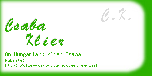 csaba klier business card